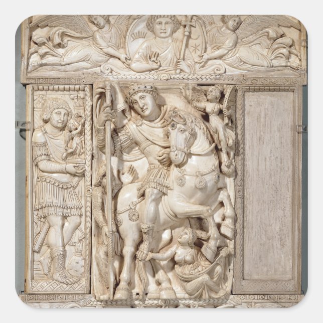 Der Triumphe des Kaisers Quadratischer Aufkleber (Vorderseite)