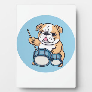 Der trommelnde Bulldog-Beats und Bulldog-Grooves Fotoplatte