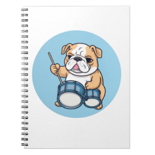 Der trommelnde Bulldog-Beats und Bulldog-Grooves  Notizblock