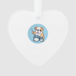 Der trommelnde Bulldog-Beats und Bulldog-Grooves Ornament