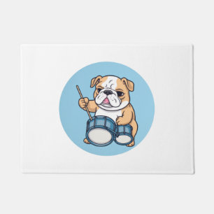 Der trommelnde Bulldogge-Beats und Bulldog-Grooves Fußmatte