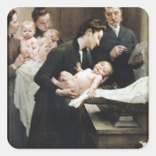 Der Tropfen von Milch BellevilleDoctor Variots Quadratischer Aufkleber