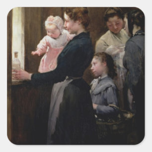 Der Tropfen von Milch Bellevilles: Doktor Variots Quadratischer Aufkleber