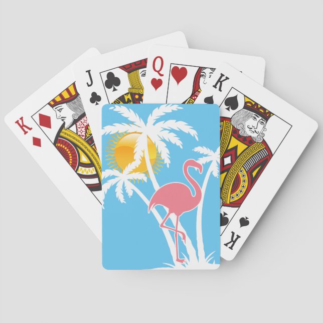 Der tropische Flamingo Palm Spielkarten (Rückseite)