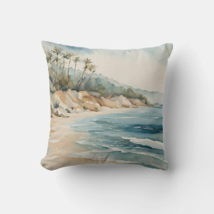 Der tropische Ozean weht blau-beige Küste Kissen