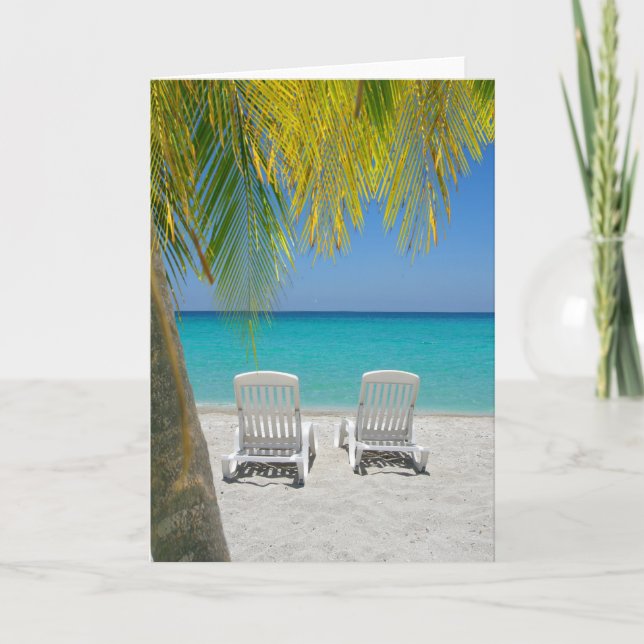 Der tropische Paradiesstrand in der Karibik Karte (Vorderseite)