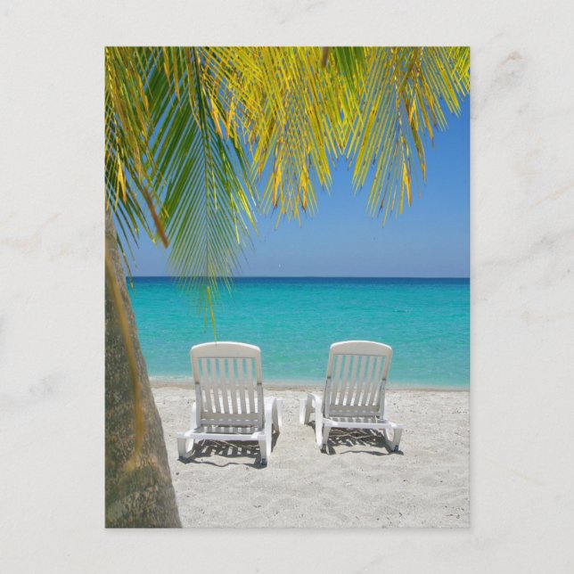 Der tropische Paradiesstrand in der Karibik Postkarte (Vorderseite)