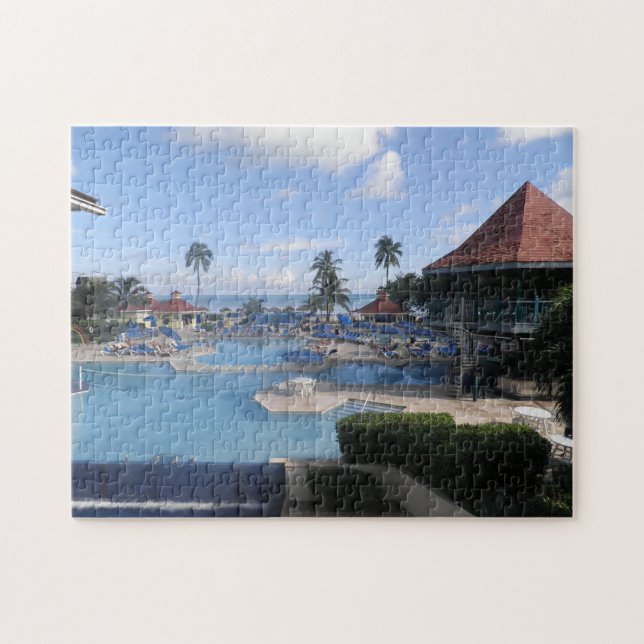 Der tropische Strand der Bahamas. Puzzle (Horizontal)