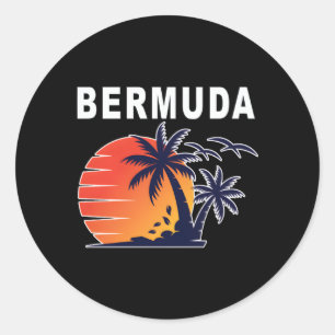 Der tropische Strand von Bermuda Runder Aufkleber
