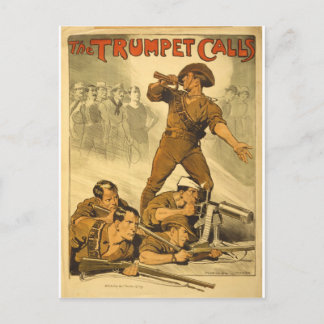 Der Trumpet nennt Vintages WW1-Poster Postkarte