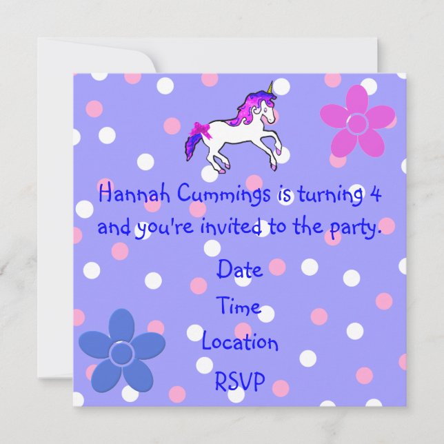 Der Tupfen des Mädchens und Einladung (Vorderseite)