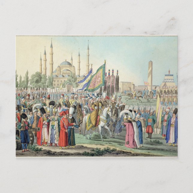 Der türkische Sultan überprüft seine Janissären (e Postkarte (Vorderseite)
