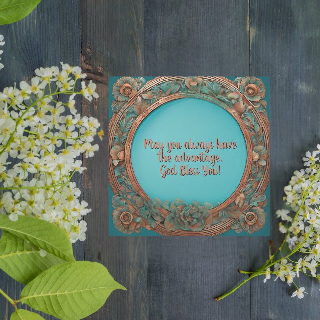 Der türkisfarbene Kupferrahmen Feiertagskarte (Von Creator hochgeladen)