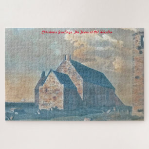 Der Turm in Old Kilcullen. Weihnachtsgrüße Puzzle