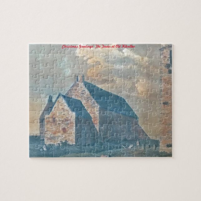 Der Turm in Old Kilcullen. Weihnachtsgrüße Puzzle (Horizontal)