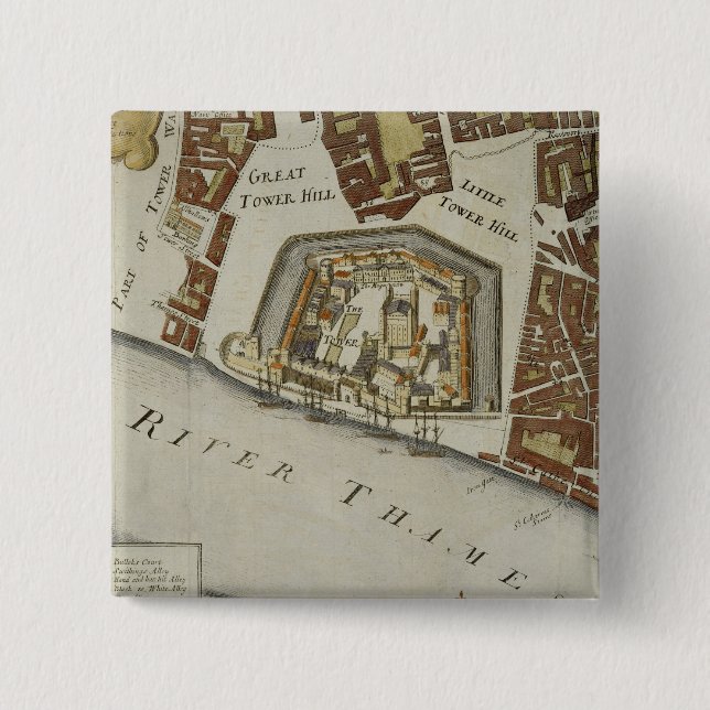 Der Turm und das St. Catherine, Detail des Turms Button (Vorderseite)