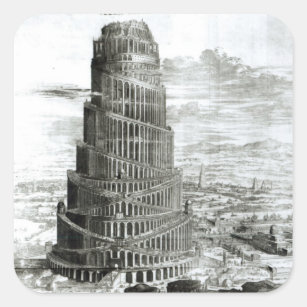 Der Turm von Babel, 1679 Quadratischer Aufkleber