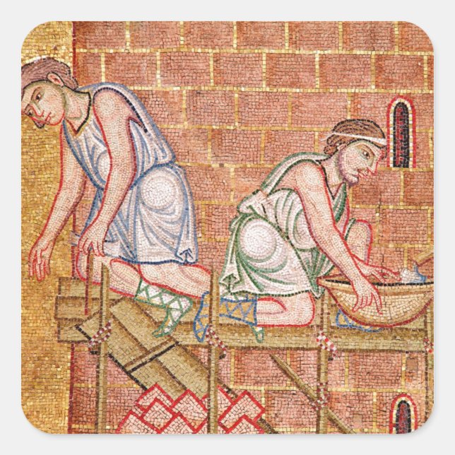 Der Turm von Babel, aus dem Atrium Quadratischer Aufkleber (Vorderseite)