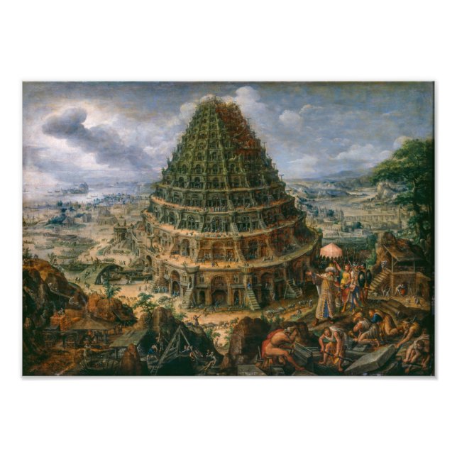 Der Turm von Babel | Marten van Valckenborch | Fotodruck (Vorne)