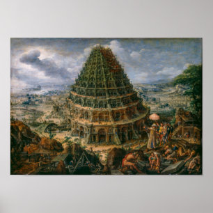 Der Turm von Babel   Marten van Valckenborch   Poster
