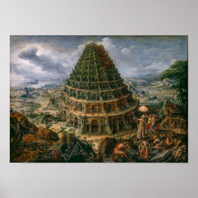 Der Turm von Babel | Marten van Valckenborch | Poster (Vorne)