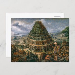 Der Turm von Babel   Marten van Valckenborch   Postkarte