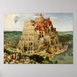 Der Turm von Babel, Pieter Breugel der Ältere Poster