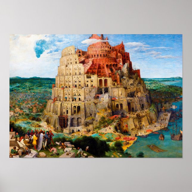 Der Turm von Babel Pieter Bruegel, der älteren Kun Poster (Vorne)