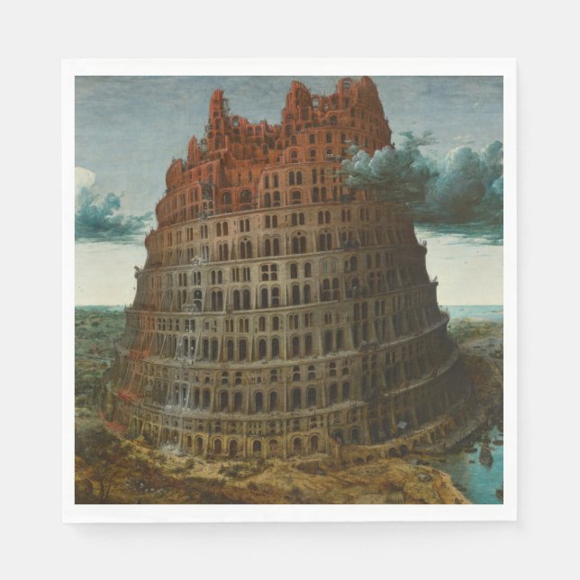 Der Turm von Babel (von Pieter Bruegel dem Älteren Serviette (Vorderseite)