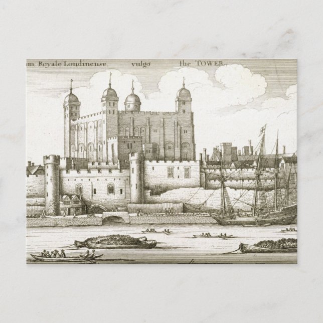 Der Turm von London, 1647 (Gravieren) Postkarte (Vorderseite)