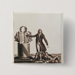 Der Tyrann der Revolution zerquetscht Button