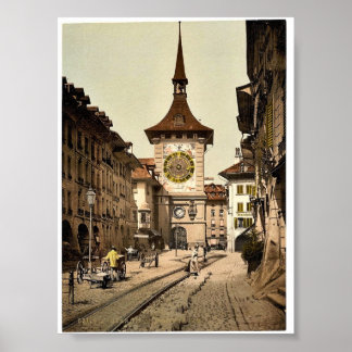 Der Uhrturm, Bern, Stadt, Schweiz Vintag Poster