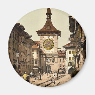 Der Uhrturm, Bern, Stadt, Schweiz vintage Magnet