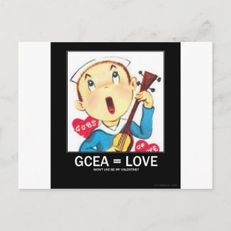Der Ukulele des Valentinsgrußes Feiertagspostkarte
