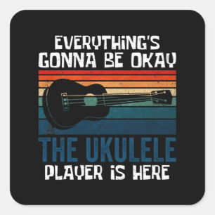 Der Ukulele Player ist hier Quadratischer Aufkleber