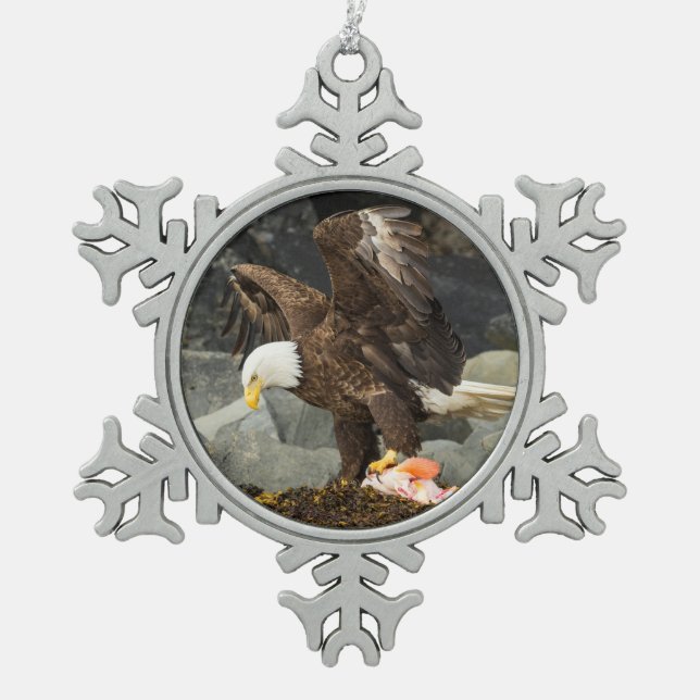 Der ultimative Adler Schneeflocken Zinn-Ornament (Vorderseite)