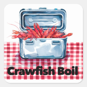 Der ultimative Crawfish Boil: Eine südliche Tradit Quadratischer Aufkleber