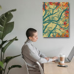 Der unbezahlbare Wert der Bäume Leinwanddruck<br><div class="desc">Kunstwerk,  das einen Baum auf einem goldenen Hintergrund darstellt,  mit grünem Stamm und roten orangefarbenen Blätter. Dieses Kunstwerk symbolisiert den unschätzbaren Wert der Bäume für das Leben auf der Erde.</div>