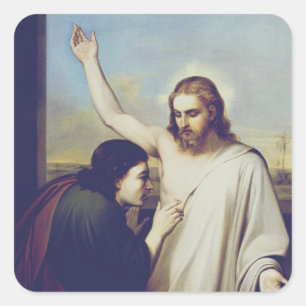 Der ungläubige Thomas von Silvestro Lega Quadratischer Aufkleber