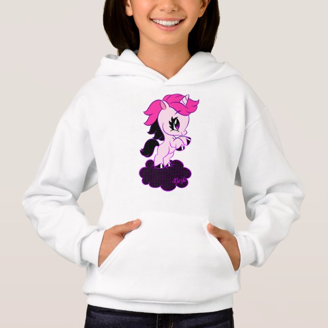 Der Unicorn-Kunst-Strickjacke des Mädchens Hoodie (Vorderseite)