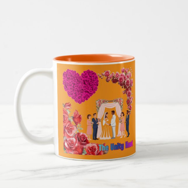 Der Unity Knot orange Zweifarbige Tasse (Links)
