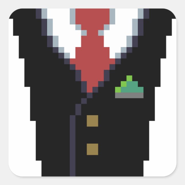 Der Unternehmensspender | Pixel Art Anzug Sticker (Vorderseite)