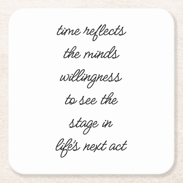 Der Untersetzer zum nächsten Akt des Lebens (Vorderseite)