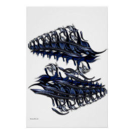 "Der unterstrichene blaue Raum", glänzendes Poster