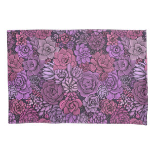 Der üppige Garten in Rosa und Violett Kissenbezug