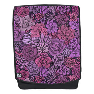 Der üppige Garten in Rosa und Violett Rucksack