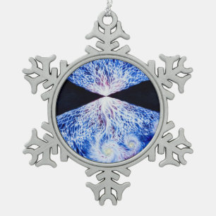 Der Urknall und das Universum Schneeflocken Zinn-Ornament