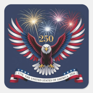 Der USA 250 Jahre Quadrat-Aufkleber Quadratischer Aufkleber
