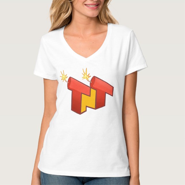Der V-Hals der Frauen (LOGO) T-Shirt (Vorderseite)