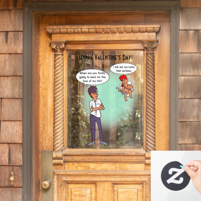 Der Valentinstag der Erden Fensteraufkleber (Haustür)